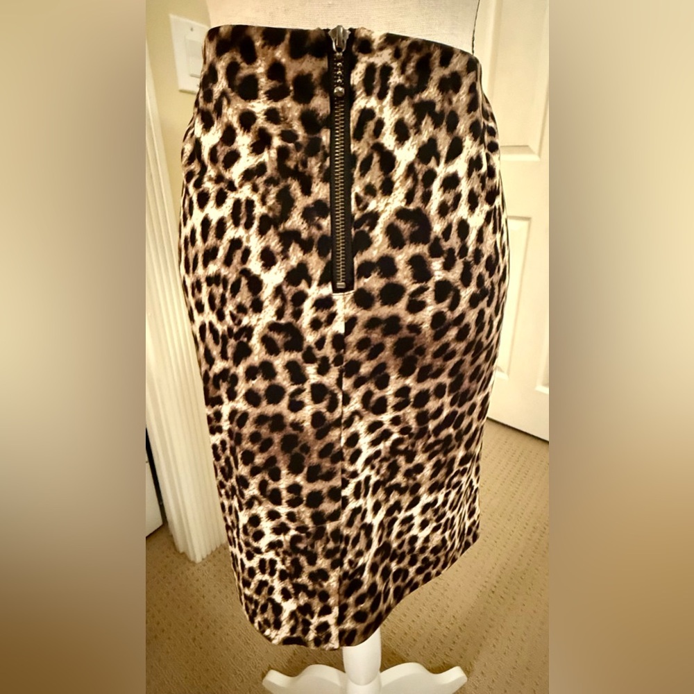 Alfani Brown & Black Leopard Midi Pencil Skirt, Sz 8P - Picture 3 of 7